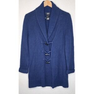 Lord & Taylor Wool Cashmere Button Cardigan Sweater Jacket Women S Navy Knit